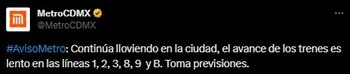 El metro avisó que el