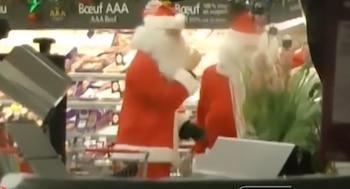 Grupo activista disfrazado de Papá