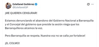 Gutiérrez acusa al Gobierno nacional