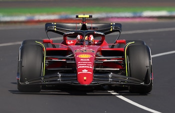 Formula One F1 - Australian Grand Prix - Melbourne Grand Prix Circuit, Melbourne, Australia - April 7, 2022 Ferrari's Carlos Sainz Jr. in action during practice REUTERS/Martin Keep