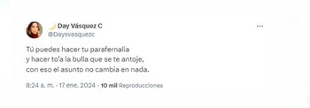 Day Vásquez compartió que ante