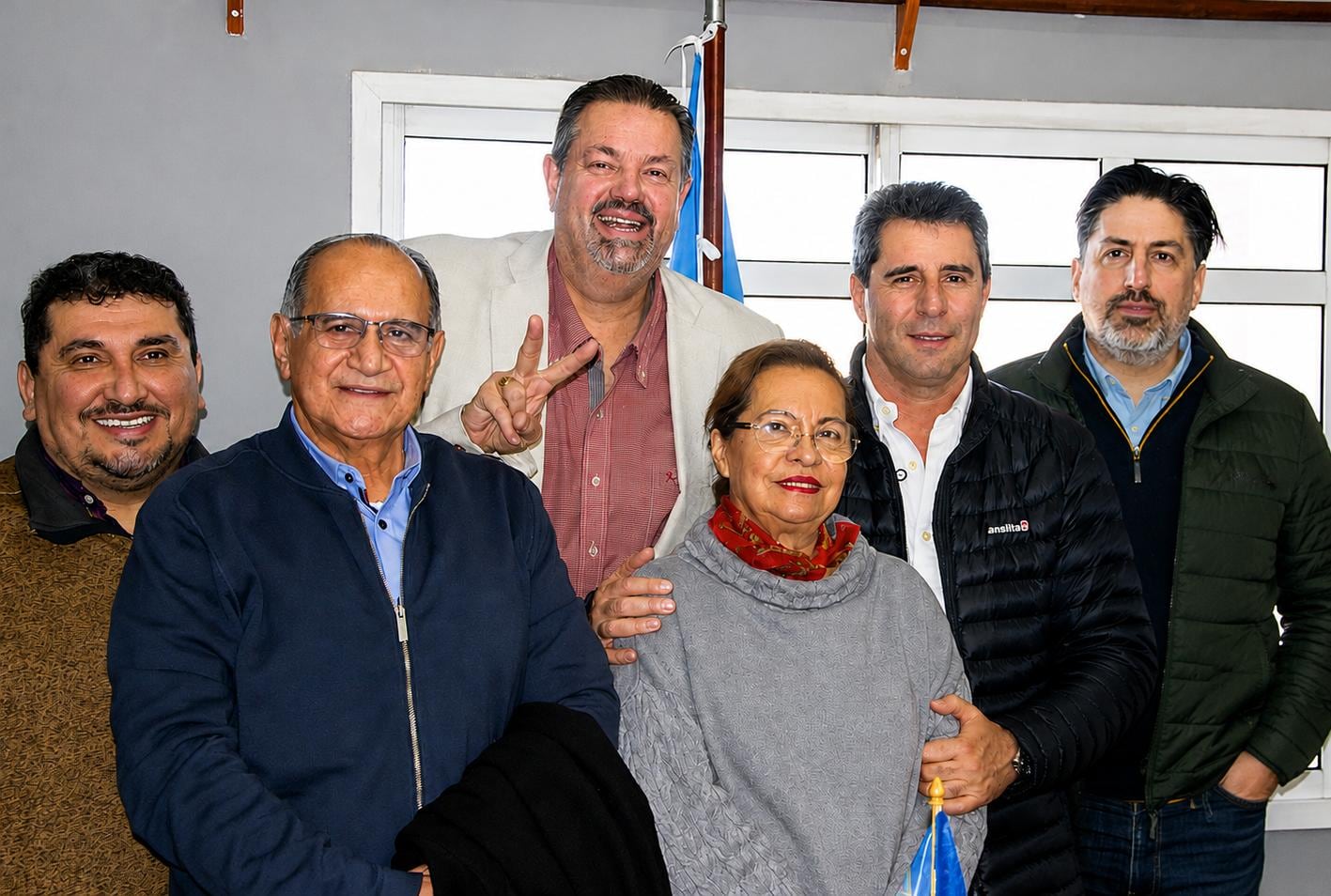 El sanjuanino junto a Nicolás Trotta y Cristian Humada (de saco blanco), nuevo presidente del PJ de Misiones
