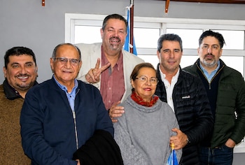 Sergio Uñac con Cristian Humada.