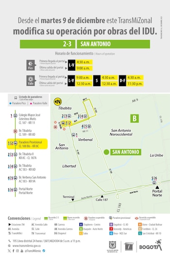 La ruta TransMiZonal 2-3 San