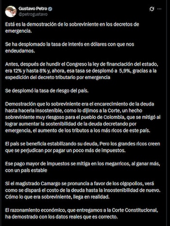 Gustavo Petro defendió los decretos
