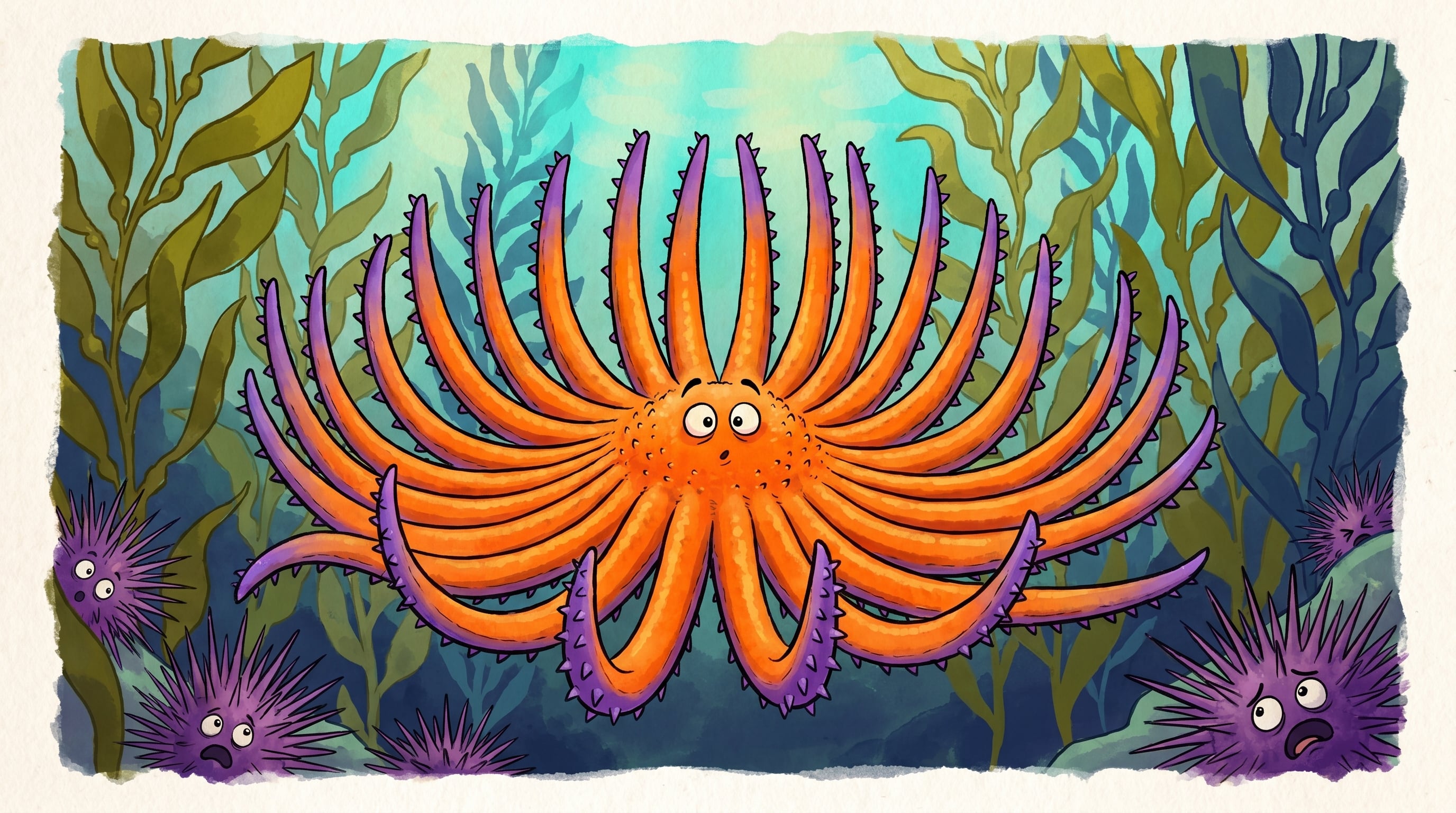 La desaparición de las estrellas de mar girasol en California provocó una crisis ecológica en los bosques de kelp de la costa oeste (Imagen Ilustrativa Infobae)