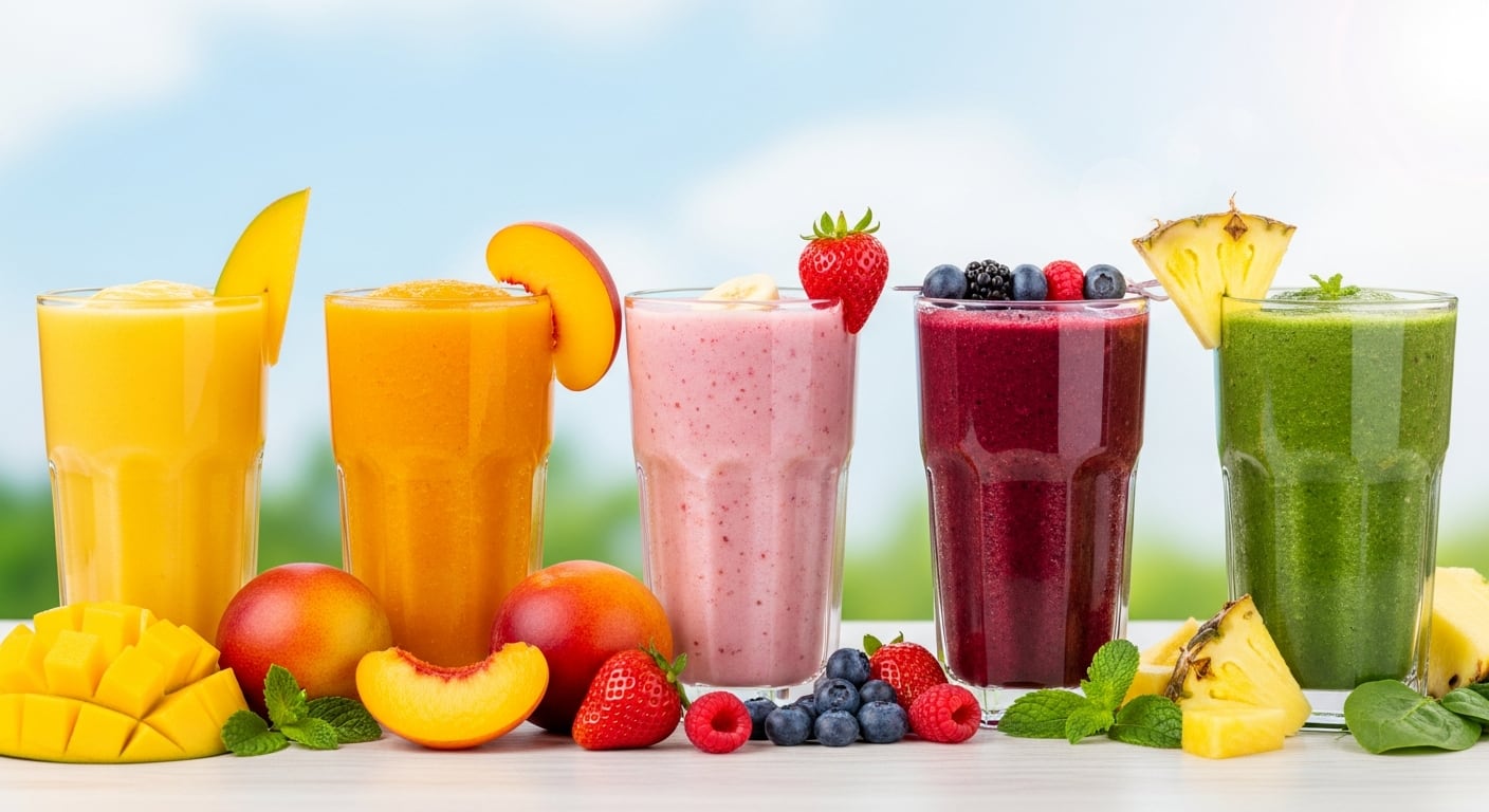 Batidos de frutas con yogur griego proporcionan potasio, mineral esencial para reducir la presión arterial y proteger el corazón (Imagen Ilustrativa Infobae)