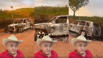 Los allegados de Jaime Cutiva identificaron el vehículo incinerado del ganadero en la vía entre Puerto Rico y el corregimiento de Lusitania - crédito captura de video Informativo 7/24 Caquetá / Facebook