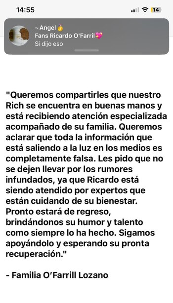 Este fue el comunicado que