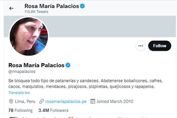Twitter de Rosa María Palacios