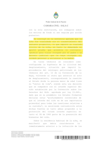 El fragmento del fallo en