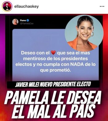 La publicación que respondió Pamela