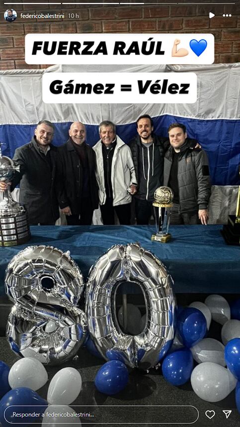 El mensaje de Federico Balestrini, actual Secretario de Vélez, dedicado a Raúl Gámez