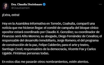 Claudia Sheinbaum señaló a Claudio