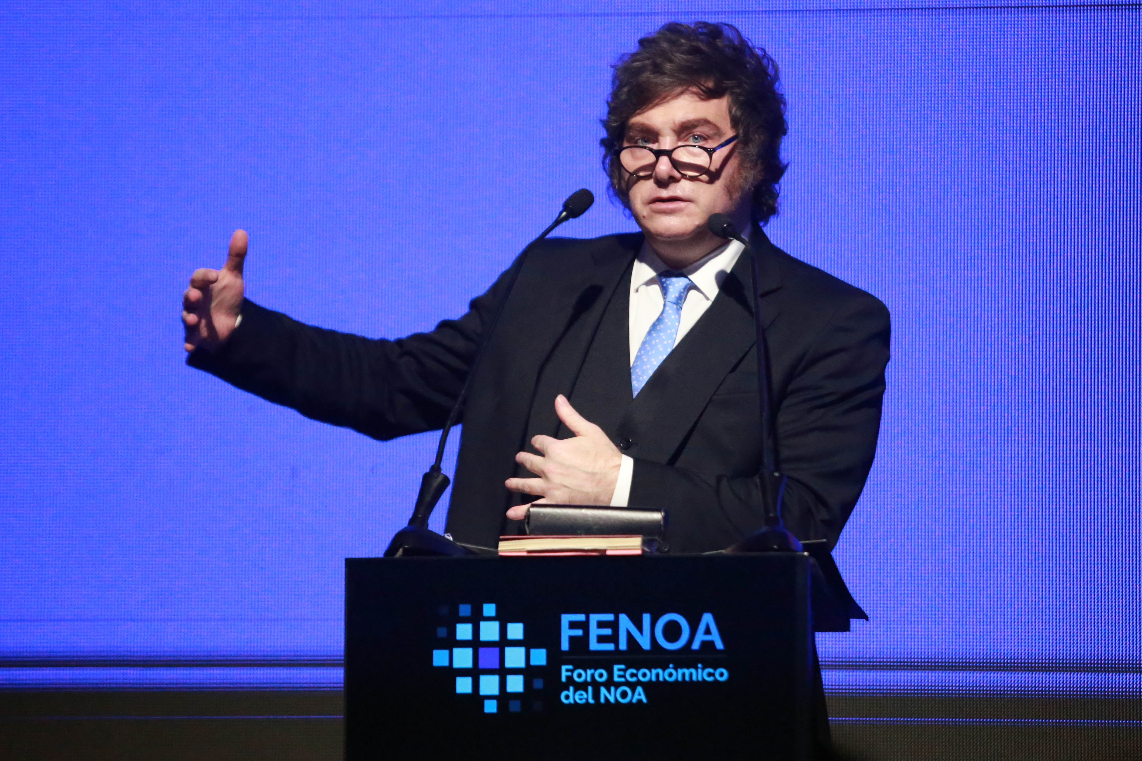 El presidente Javier Milei en el Foro Económico del NOA (Foto: Nicolas Nuñez)