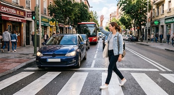 Peatón - conductores - autos - agradecimiento - tecnología - 2 de julio