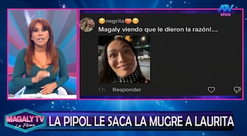 Magaly Medina atacou Laura Spoya e leu as mensagens que inundaram sua rede: “É muito legal”. Captação: Magaly TV La Firme.