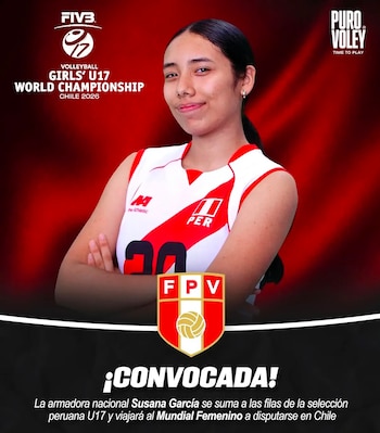 Susana García fue incluida en la lista de convocados de la selección peruana sub 17 de vóley para el Mundial 2026.