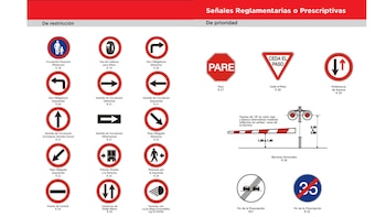 Las señales reglamentarias de tránsito establecen prohibiciones y prioridades obligatorias, y se identifican por sus formas y colores específicos en el sistema vial (Ministerio de Transporte)