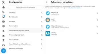 Las aplicaciones conectadas a una