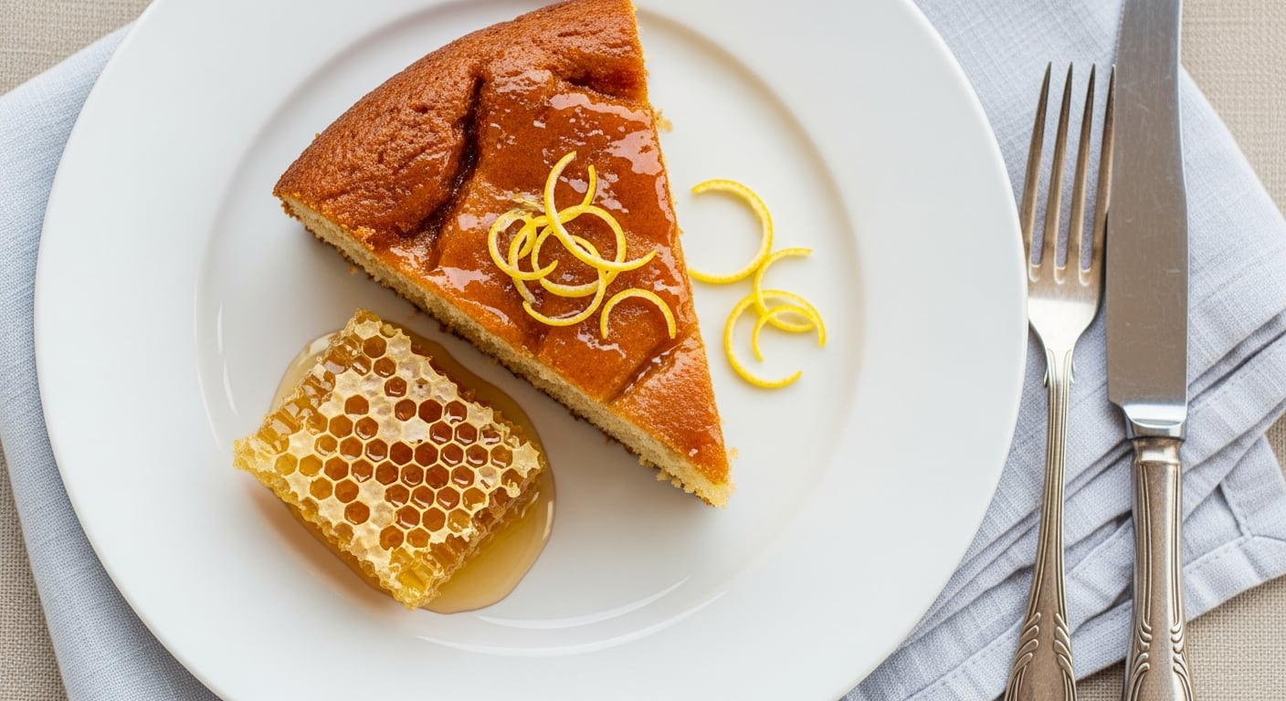 La Melópita griega, también conocida como tarta de miel y ricota, se destaca por su textura cremosa y sabor suave con notas de limón y miel - (Imagen Ilustrativa Infobae)