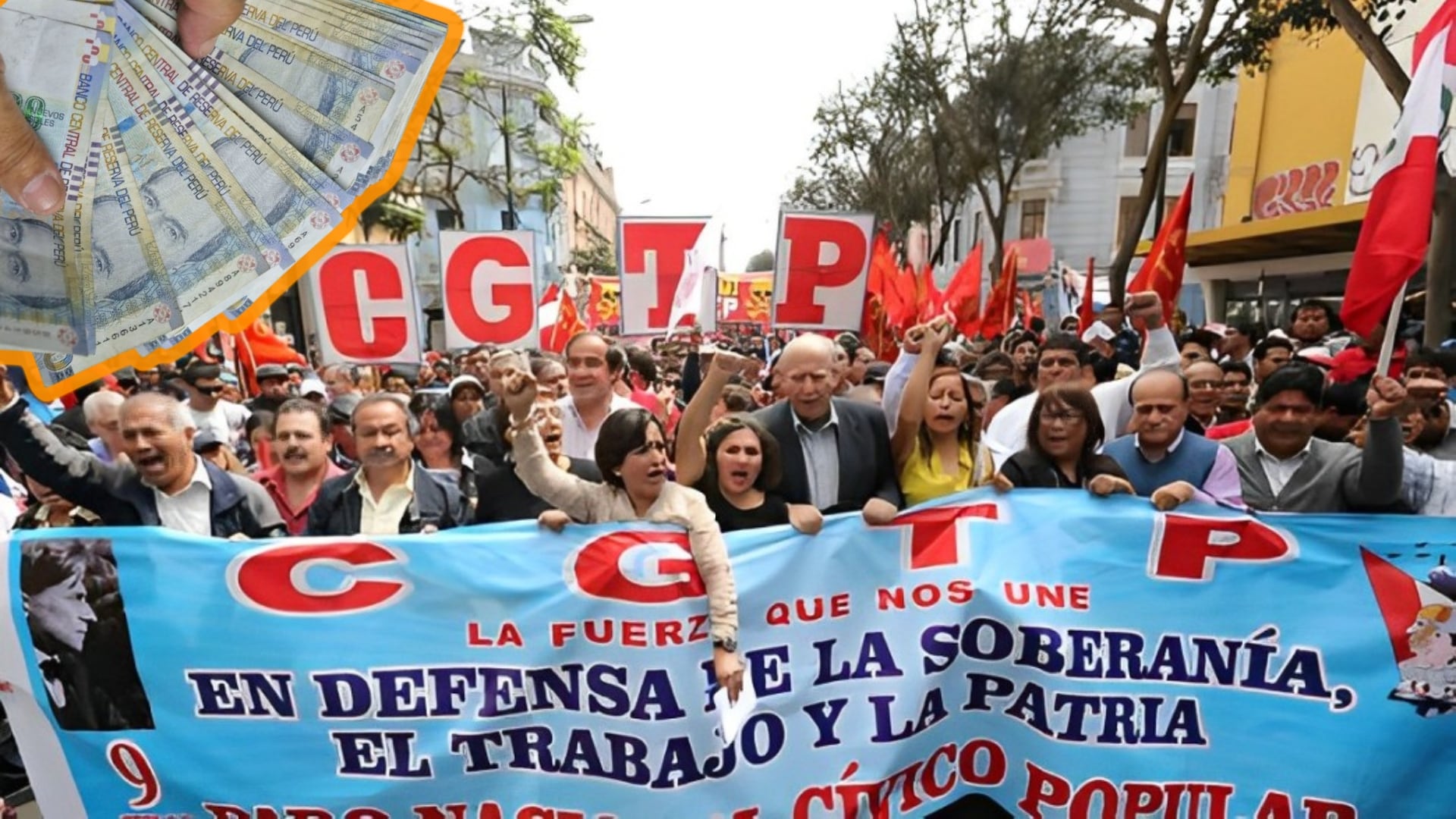 CGTP convoca a movilización en todo el Perú para exigir aumento del salario mínimo. Foto: Infobae/Andina