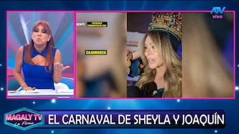 Joaquín Ramírez evita confirmar romance con Sheyla Rojas y Magaly reacciona: “Está usando lo mediática que eres”. Captura: Magaly TV La Firme.