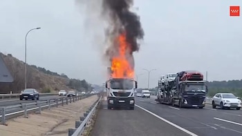 Las imágenes del camión envuelto