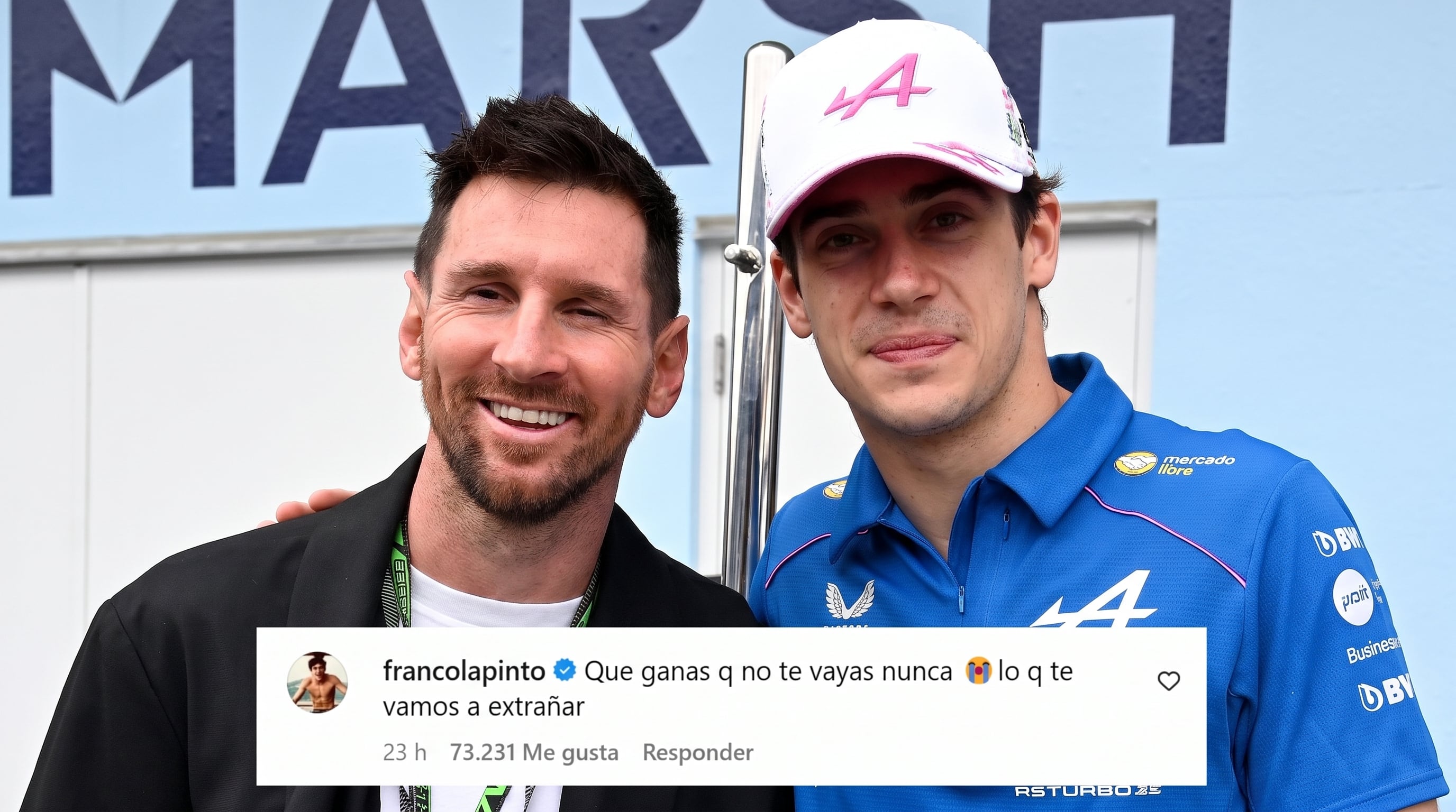El comentario de Franco Colapinto a Lionel Messi por su despedida de la selección argentina (@AlpineF1Team)