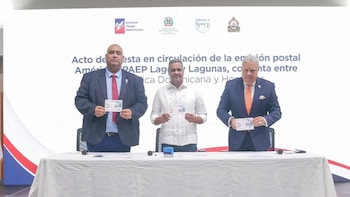 La serie reúne cuatro sellos con paisajes acuáticos de ambas naciones, fue presentada de forma simultánea en Santo Domingo y Tegucigalpa y se enmarca en la temática América UPAEP 2026 (Foto cortesía Instituto Postal Dominicano)
