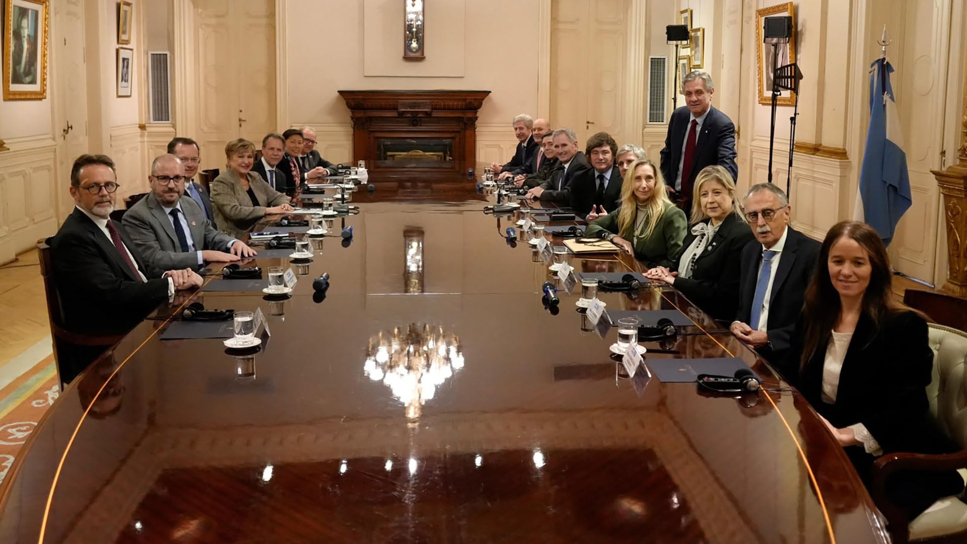El Gabinete participó de la reunión con la titular del FMI. (Fuente: Presidencia)