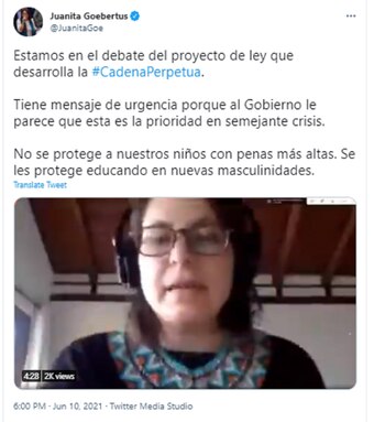 Juanita Goebertus en contra de