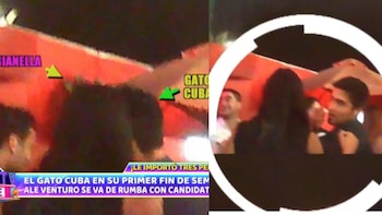 Rodrigo Cuba fue captado con Gianella Rázuri en una discoteca. (Magaly TV La Firme)