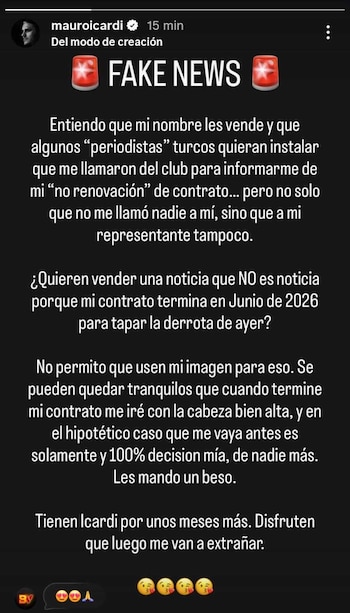 El posteo de Mauro Icardi