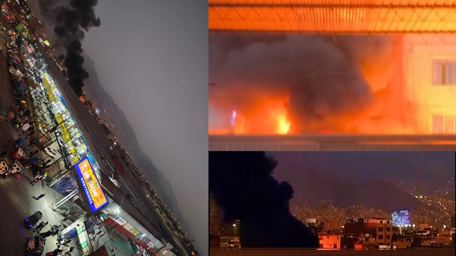 Incendio de grandes proporciones en el Mercado Unicachi de Comas generó alarma entre vecinos y comerciantes