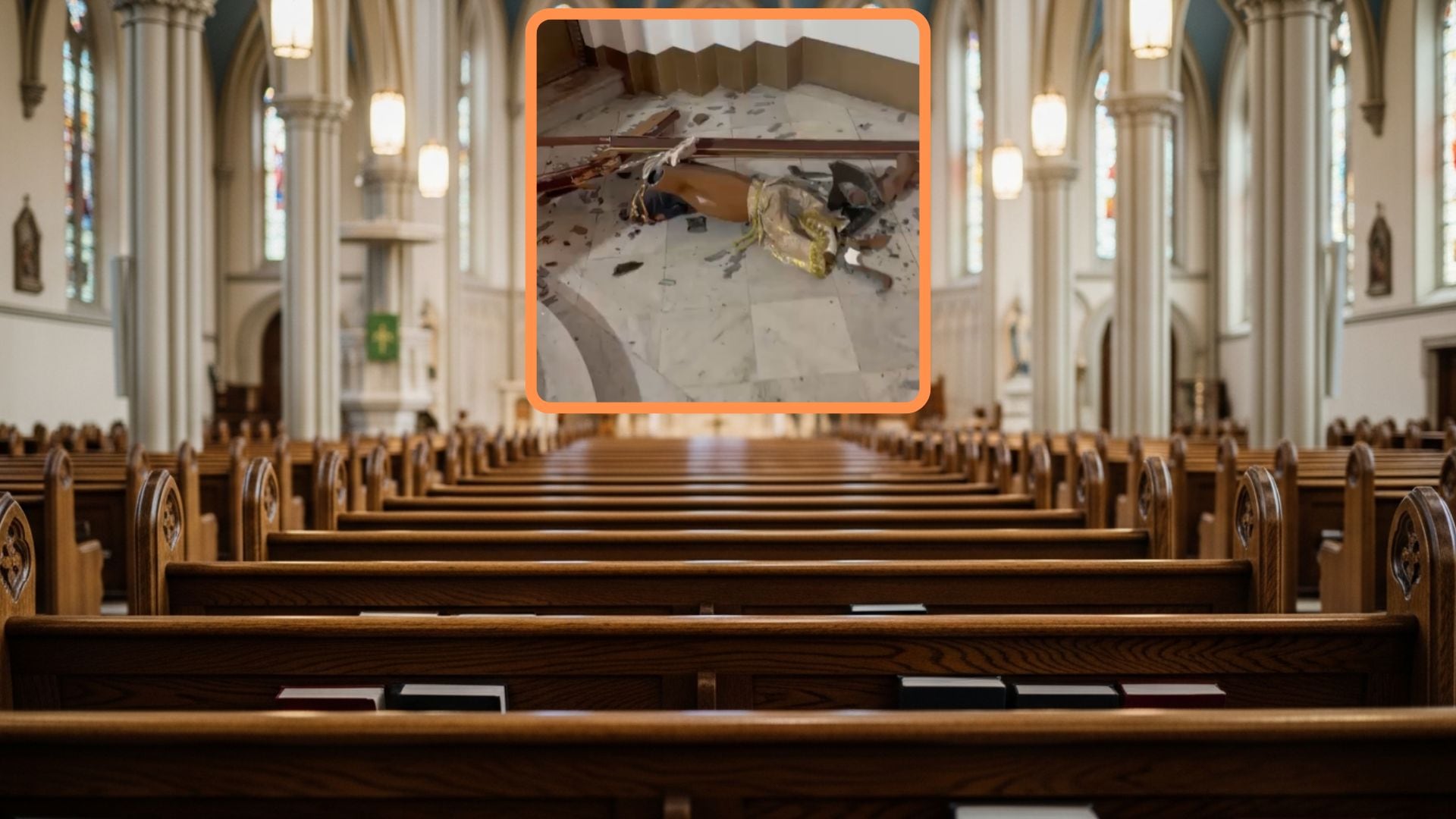 El sujeto rompió al Cristo crucificado y varios santos muy reconocidos por los católicos - crédito Imagen Ilustrativa Infobae