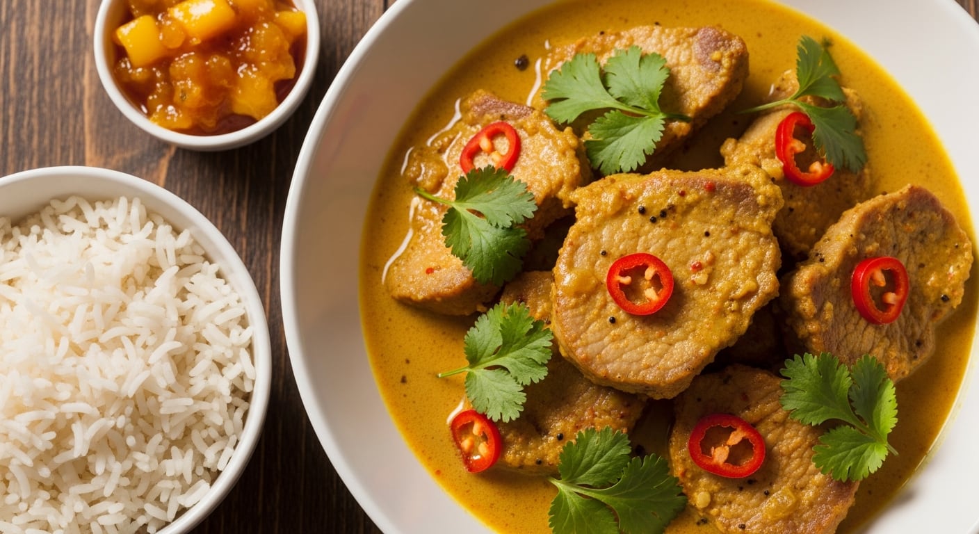 Lomo de cerdo con salsa cremosa al curry, ideal para sorprender en cualquier comida. (Imagen Ilustrativa Infobae)