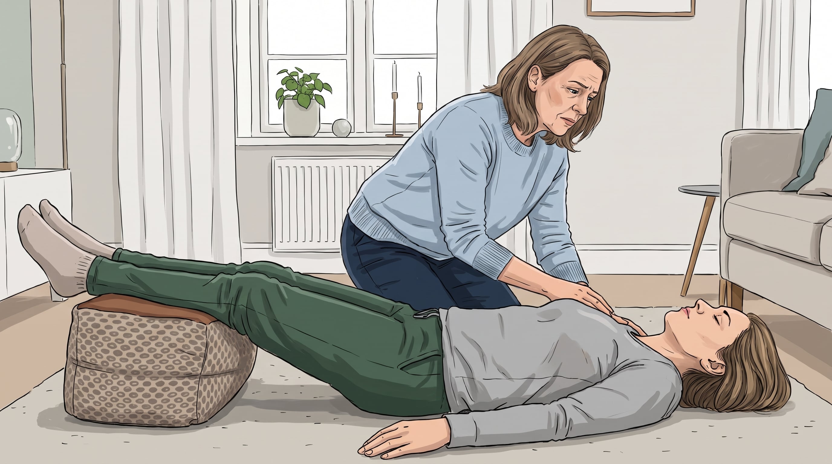 La elevación de las piernas a 30 centímetros del suelo favorece el retorno de la sangre al cerebro tras un desmayo (Imagen Ilustrativa Infobae)