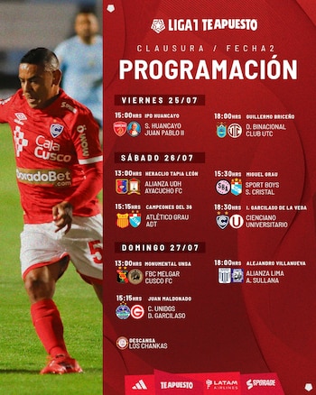 Programación de la fecha 2