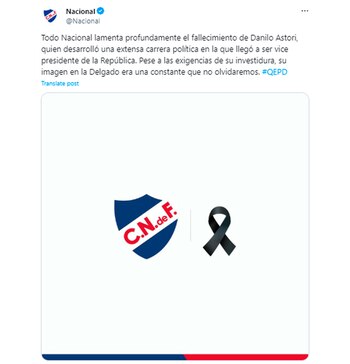 El club Nacional despidió a