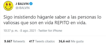J Balvin lamenta la muerte