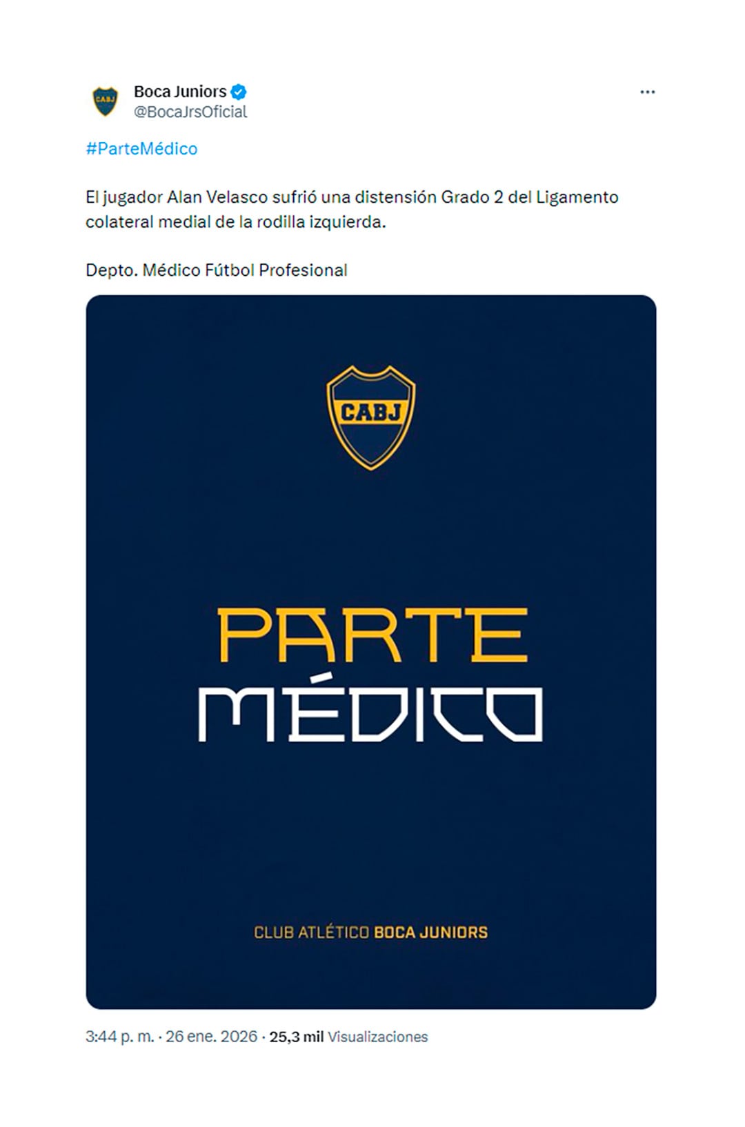 El parte médico