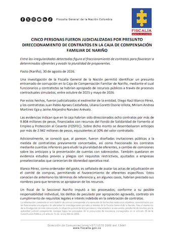Fiscalía - crédito Fiscalía