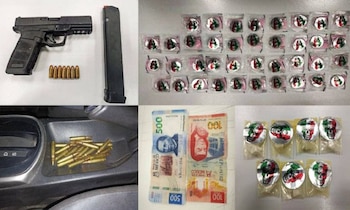 Le encontraron un arma de fuego, drogas, balas y dinero en efectivo Foto: SSP estatal