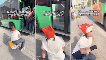 Joven “therian” intenta subir gateando