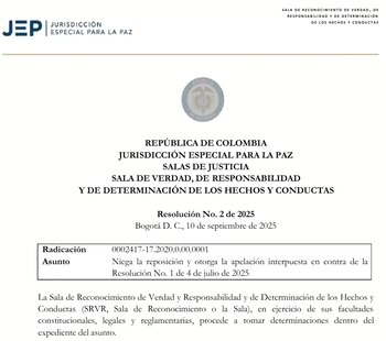 El procedimiento adoptado implica que