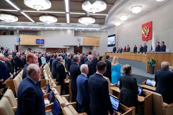 Legisladores rusos en la Duma