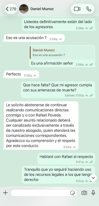 Bohórquez también mostro conversaciones con el creador del podcast - crédito @KBohorquezC / X