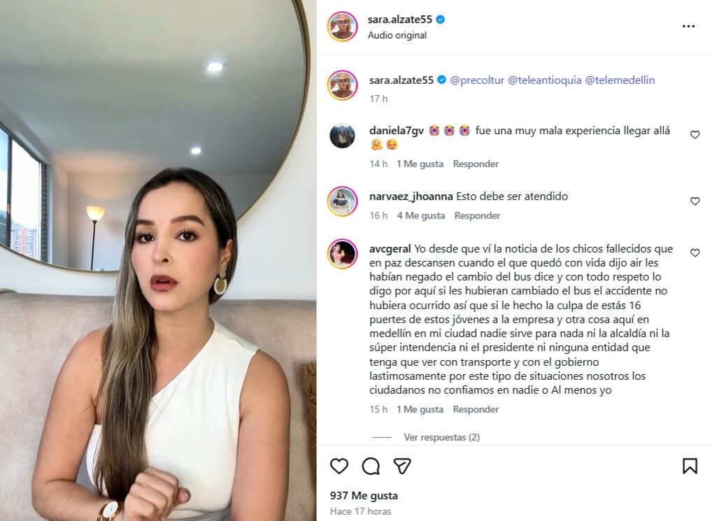 La emprendedora compartió su caso en redes el miércoles 17 de diciembre de 2025 - crédito @sara.alzate55/IG
