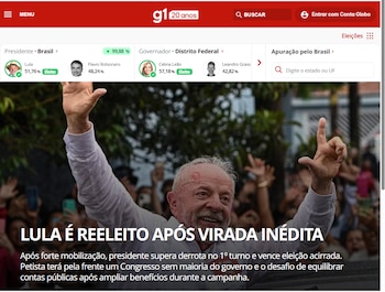 “Lula es reelegido tras un giro inédito” tituló G1